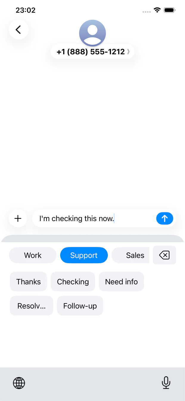 Support quick replies shown in the KeyBurst keyboard